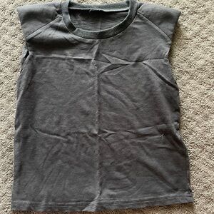 Cute Gray Top with Shoulder Pads!